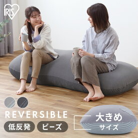 ビーズクッション おしゃれ シンプル 一人暮らし リバーシブルビーズクッション RBC-3P クッション ビーズ ビーズクッション 低反発 リバーシブル 洗えるカバー ロング 大きい ビッグ ポケット付き ソファクッション フロアクッション アイリスオーヤマ