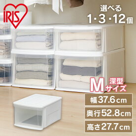 【ポイント3倍★4日20時〜12日10時】【選べる個数】 収納ケース 収納ボックス 収納チェスト クリア コンテナ プラスチック 引出し 引き出し MDサイズ深型 透明 積み重ね 最大3段 クローゼット 押入 押し入れ 衣類 服 アイリスオーヤマ チェスト I *[SA]