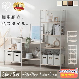 【ポイント10倍★～28日10時】＼すいさん＆ひかりさんイチオシ♪／【enet限定モデル登場】組み立て簡単 スチールラック 幅36 幅56 幅60 幅76 奥行34.5 奥行40 3段 5段 ラック 棚 組立簡単 可動式棚板 連結 収納ラック アイリスオーヤマ KRSR3 KRSR5[RNG]