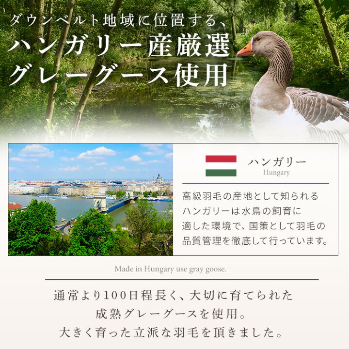楽天市場】[期間限定10％OFF]羽毛布団 ダブル 暖かい グレーグース 