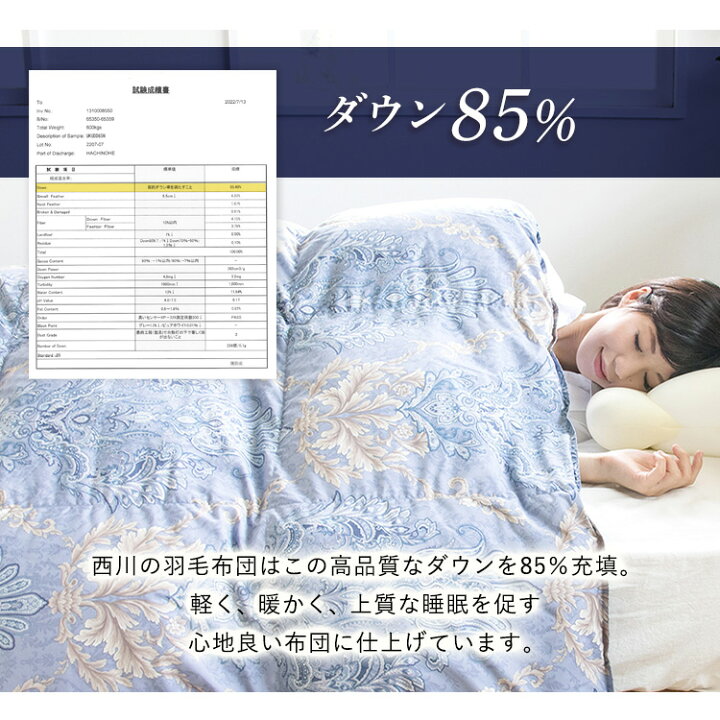 信頼 YOROZUYA本舗西川 羽毛掛け布団 シングル グレーグース90% フレッシュアップ加工 保温 日本製 ロイヤルクレセント ピンク KA02005004 西川 羽毛掛け布団 シングル グレーグース90% フレッシュアップ加工 保温 日本製 ロイヤルクレセント ブルー KA02005004