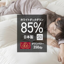 [25日限定!最大P19倍]羽毛布団 セミダブル WDD85% ホワイトダッグダウン 85% WDD 0.8kg SD 350dp 掛け布団 掛布団 羽毛 ダックダウン 送料無料 羽毛 布団 暖かい 軽い 軽量 440g おしゃれ 日本製 エクセル ふわフィール 10DSW2219-85W0.8IR【D】