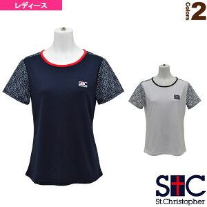 [セントクリストファー テニス・バドミントン ウェア（レディース）]STCパターンTシャツ／レディース（STC-AHW6071）