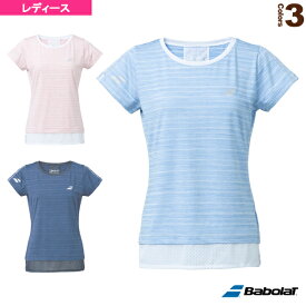 店内全品ポイント2倍【マラソン期間中】[バボラ テニス・バドミントン ウェア（レディース）]PURE SHORT SLEEVE SHIRT／半袖ゲームシャツ／レディース（BWG1324）