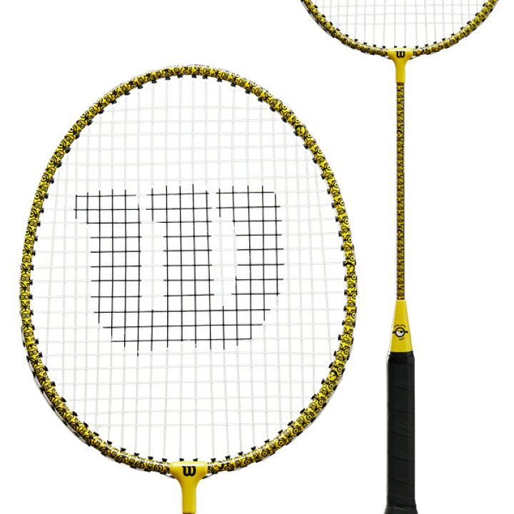 ガット張り上げ済み ウイルソン シャトル2個 ミニオンズ Wilson 2本 バドミントンラケット