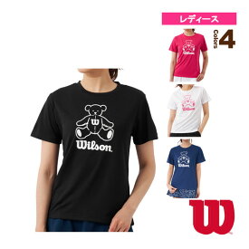 [ウィルソン テニス・バドミントン ウェア（レディース）]ビッグロゴドライTシャツ／レディース（412-270）