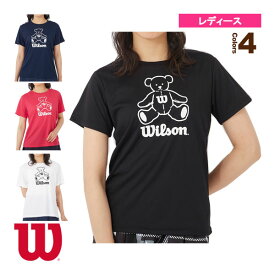 [ウィルソン テニス・バドミントン ウェア（レディース）]ビッグロゴドライTシャツ／レディース（413-252）