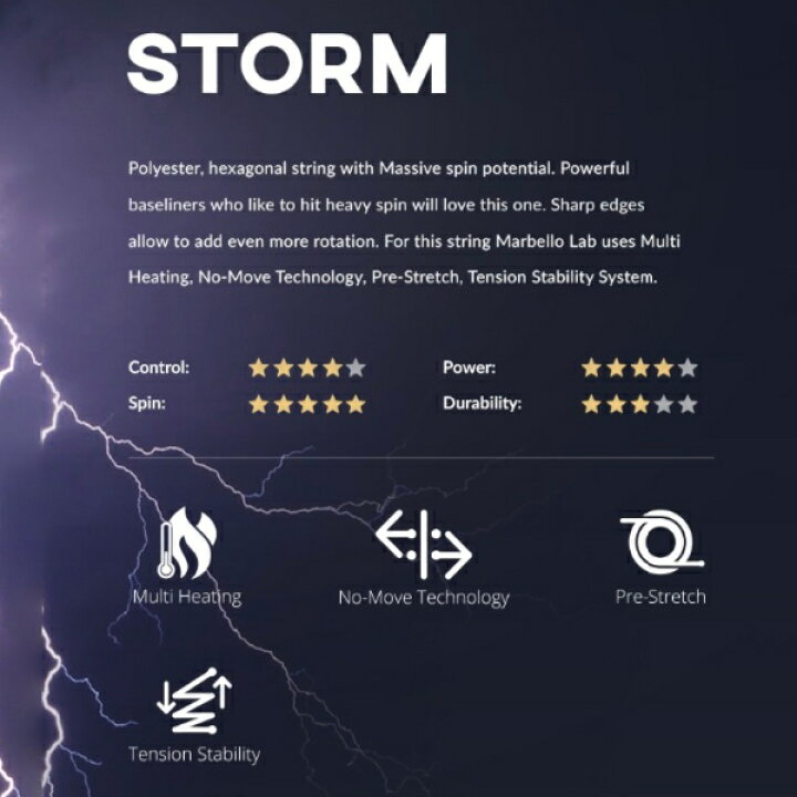 楽天市場】[MARBELLO（マルベロ） テニスストリング（ロール他）]STORM 