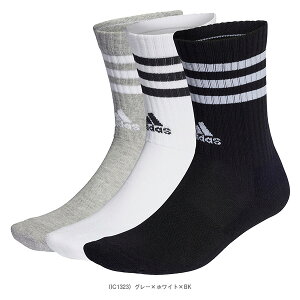 アディダス オールスポーツウェア(メンズ/ユニ) SPWクッション3ストライプ3Pクルーソックス 3足組 ユニセックス EBB67