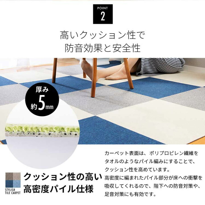 楽天市場】☆激熱商品☆【20枚セット】タイルカーペット 50×50 20枚 