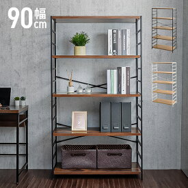 ★激熱商品★ラック スチールラック 5段 棚 収納ラック 収納棚 収納 スチール棚 シェルフ 本棚 頑丈 木製 おしゃれ シンプル 北欧 幅90 オープンラック ディスプレイラック リビング収納 キッチンラック リビング キッチン 一人暮らし 洋服収納 大容量 MSRK-5 [PICK]