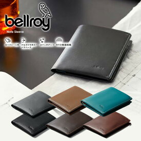 BELLROY ベルロイ 財布 メンズ 二つ折り レザー ブランド 薄型 小銭入れあり 黒 カード 収納 ギフト Note Sleeve 送料無料 ノートスリーブ ミニ財布 WNSC BLK 301