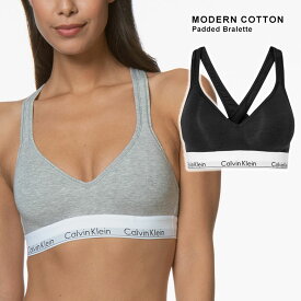 【カップ付き】Calvin Klein PADDED BRALETTE カルバンクライン インナー ブラジャー ブラ ブラック グレー ノンワイヤー ロゴ レディース 下着 アンダーウエア おしゃれ シンプル