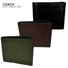 COACH コーチ Flat Card Case in Sport Calf 97739 ウォレット 財布 お札入れ 二つ折り フラット カード ケース カード入れ 本革 革 レザー メンズ レディース ビジネス 仕事