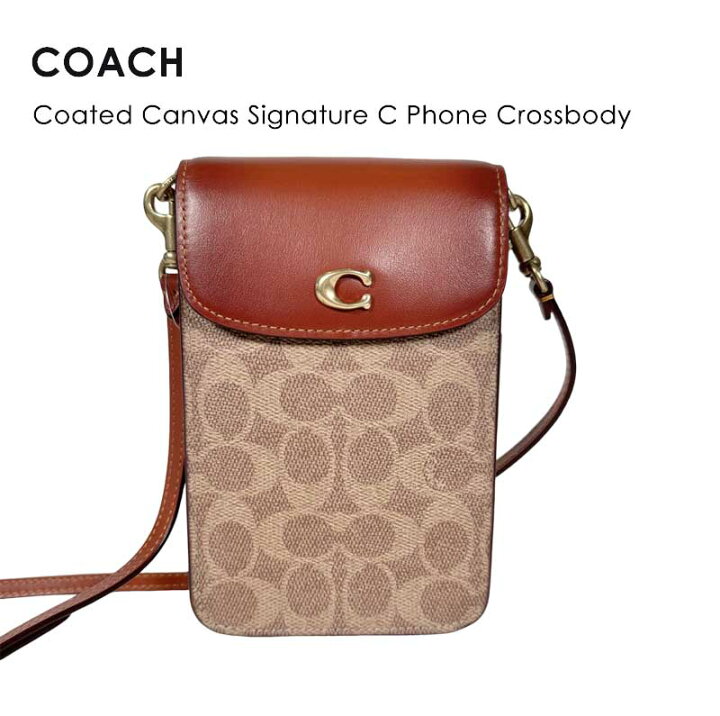 楽天市場】COACH コーチ Coated Canvas Signature C Phone Crossbody  