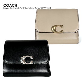 COACH コーチ Luxe Refined Calf Leather Bandit Wallet CG184 LHBLK CG184 B4/IY ミニ財布 三つ折り 3つ折り ミニウォレット 小さい財布 ホワイト ブラック 本革 革 シンプル 小銭入れ 定期入れ レザー レディース ブランド おしゃれ ギフト プレゼント