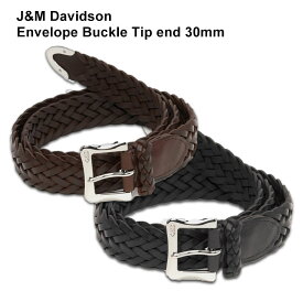 J&M Davidson ジェイアンドエムデヴィッドソン Envelope Buckle Tip end 30mm BENT-0TP-AN30 ベルト メッシュベルト BLACK ブラック ブラウン 本革 30mm ビジネスベルト 革ベルト 穴なし レザー 編み込み シンプル おしゃれ カジュアル 紳士用 Belt ギフト サイズ調整可