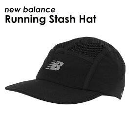 ニューバランス Running Stash Hat ブラック キャップ メンズ ランニングキャップ メッシュ ポケット付き 速乾 ハンズフリー