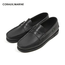 PARABOOT パラブーツ CORAUX/MARINE NOIRE-LIS NOIR 093612 本革 靴 ビジネスシューズ フォーマル レザー ラバーソール ストラップ デザイン シューズ メンズ ブラック 黒