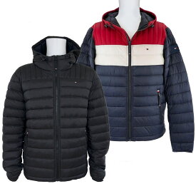 SALE セール ★ TOMMY HILFIGERNYLON HOODED PACKABLE PUFFER 150AN555 トミーヒルフィガー ジャケット アウター 中綿ジャケット フード ブラック ネイビー 【並行輸入品】
