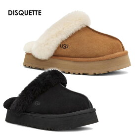 【レビュー記載でプレゼント】 UGG アグ ディスケット スリッポン サンダル プラットフォーム 1122550 DISQUETTE ムートン シープスキン ファー もこもこ 靴 フラット