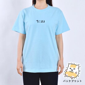 ちこまるビクビク Tee(サックス) キャラクターグッズ ハムスター キャラグッズ レディース 半袖 部屋着 パジャマ キッズ 子供服 イラスト トップス アニマル 動物 タオル 春 夏 秋 冬 かわいい ちこまる ティーシャツ キャラクターコラボ 可愛い