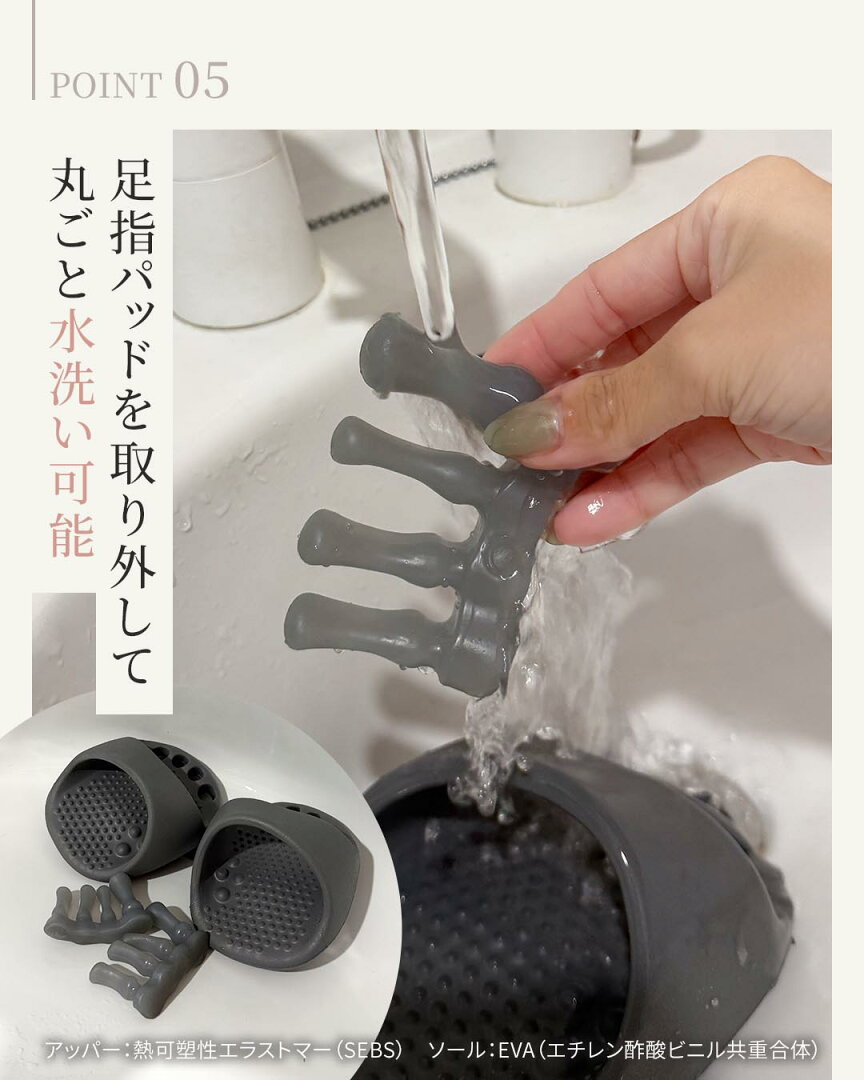 【半額×15%OFF】2990→1271円 ダイエット スリッパ おしゃれ 洗える 体幹 ルミステップ LumiStep 履くだけ 美と健康 ルームシューズ 健康サンダル かわいい 室内 美脚 姿勢 むくみ 足裏マッサージ ツボ押し フリーサイズ 足指広げる ラディアンヌ - メイン画像 11