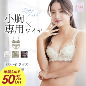 ＼最大50%×20%OFF／小胸 フィット 脇高 横流れ防止 プティプッシュブラ バーベナレース ブラショーツセット ブラジャー aカップ バージスライン狭め やせ型 細身体型 胸チラ パカパカ カップ 浮き ラディアンヌ