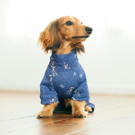 【まとめ買い対象】【均一SALE】犬 小型犬 可愛い つなぎ 袖あり デニム 犬服 春 夏 ウェア 犬の服 接触冷感 防虫 虫よけ 抗菌防臭 服 交換/返品不可 メール便可クールロンパース