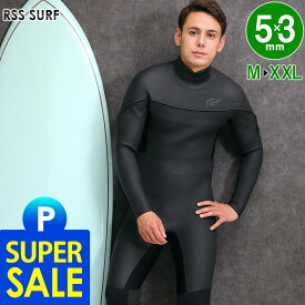 【4時間限定クーポン】RSS SURF セミドライ ウェットスーツ メンズ 5×3mm ロングチェストジップ スキン セミドライスーツ ラバー サーフィン ダイビング SEMIDRY 冬用 赤外線加工保温起毛裏地 軽量 ウエットスーツ ストレッチ 日本規格