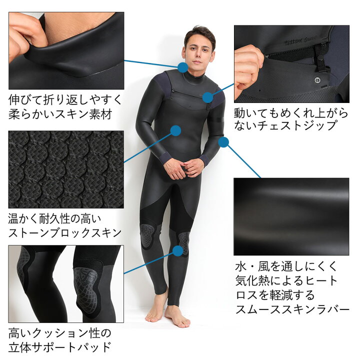 楽天市場】FELLOW セミドライ ウェットスーツ メンズ ALL3mm チェスト 