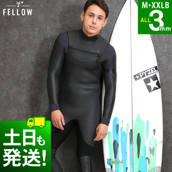 楽天市場】FELLOW セミドライ ウェットスーツ メンズ ALL3mm チェスト 