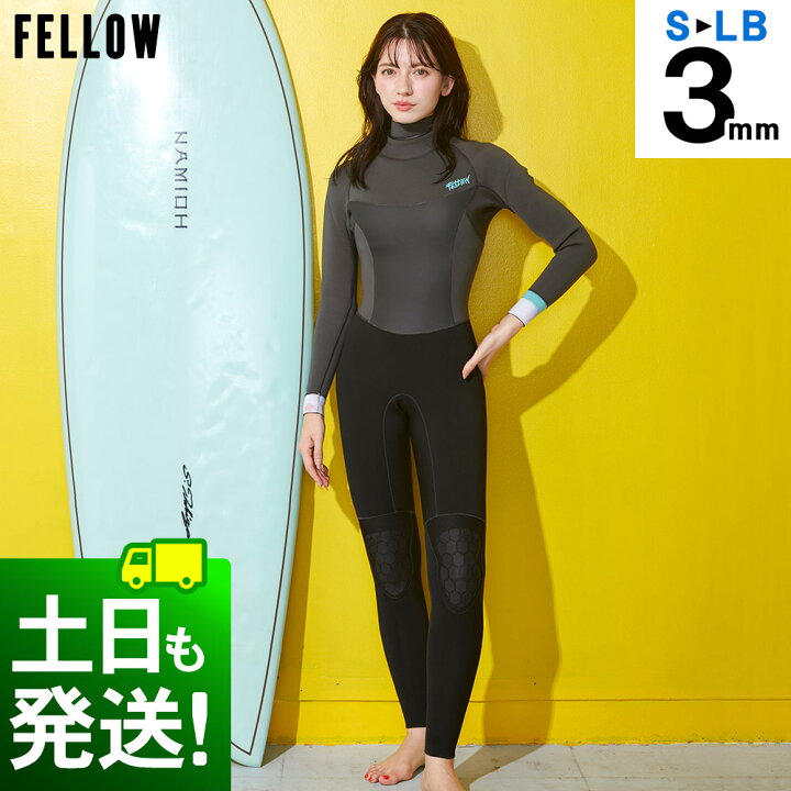 楽天市場】FELLOW ウェットスーツ レディース 3mm フルスーツ バック 
