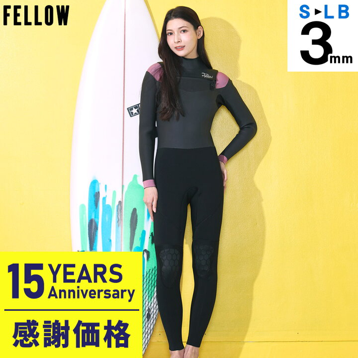 楽天市場】【限定感謝価格】FELLOW ウェットスーツ レディース 3mm  
