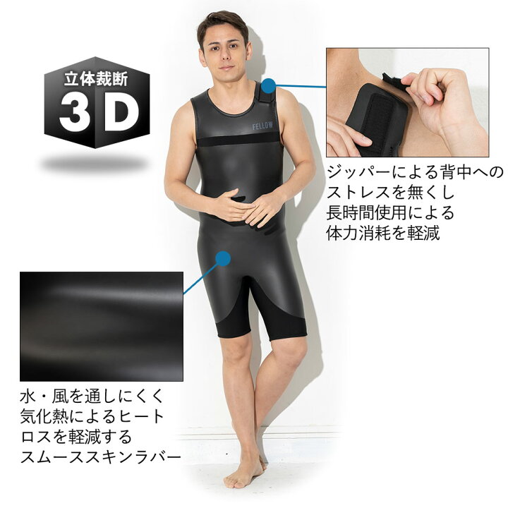 楽天市場】【クーポン配布中】スキンショートジョン 2mm メンズ FELLOW  