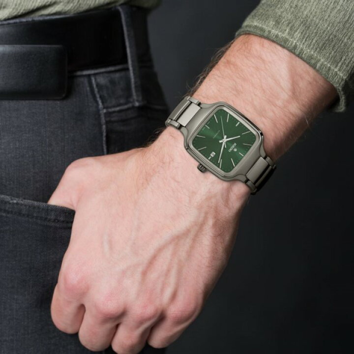 楽天市場 ラドー 公式 腕時計 Rado True Square トゥルー スクエア オートマティック 自動巻 38mm グリーン 文字盤 プラズマ ハイテク セラミック ブレスレット 50m防水メンズ腕時計 高級腕時計 機械式 新生活 新社会人 ビジネス ブランド ミニマル Radoラドー公式