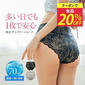 【＼全品20％OFF／】10日（金）21時～5時間限定 吸水サニタリーショーツ モモフル 温活 生理用ショーツ 吸水型サニタリーショーツ レース シームレス 吸水ショーツ 吸収型 多い日 夜用 生理 尿もれ 漏れない 横漏れ 下着 パンティ サニタリー パンツ 【タイムセール】