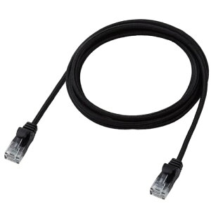 �G���R�� LAN�P�[�u�� CAT6A 2m �ܐ܂�h�~ ���b�V���P�[�u�� �u���b�N ECLD-GPAM/BK20 ��������