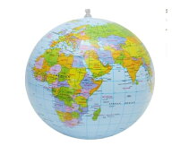 インフレータブル地球儀ビーチボール 世界地図付き 教育用＆プール玩具 パーティー/水遊び用 ブルー 送料…