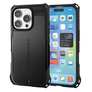 �G���R�� iPhone 16 Pro �P�[�X �ϏՌ� �Ռ��z�� ZEROSHOCK [�t�B�����t��] �n�j�J���\�� 4�p�_���p�[ ���C ��������