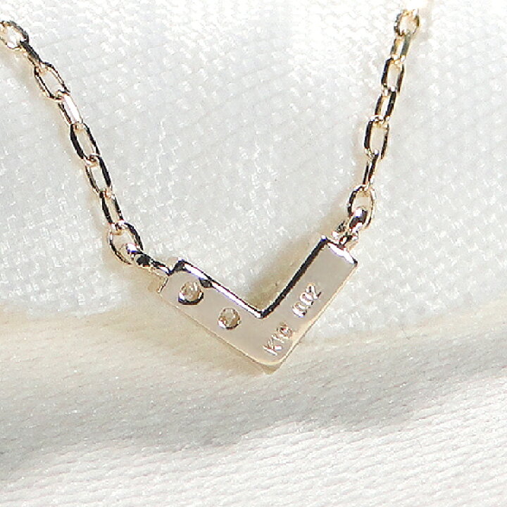 楽天市場】K10 ダイヤモンド ミニVライン ネックレス【0.02ct】送料 