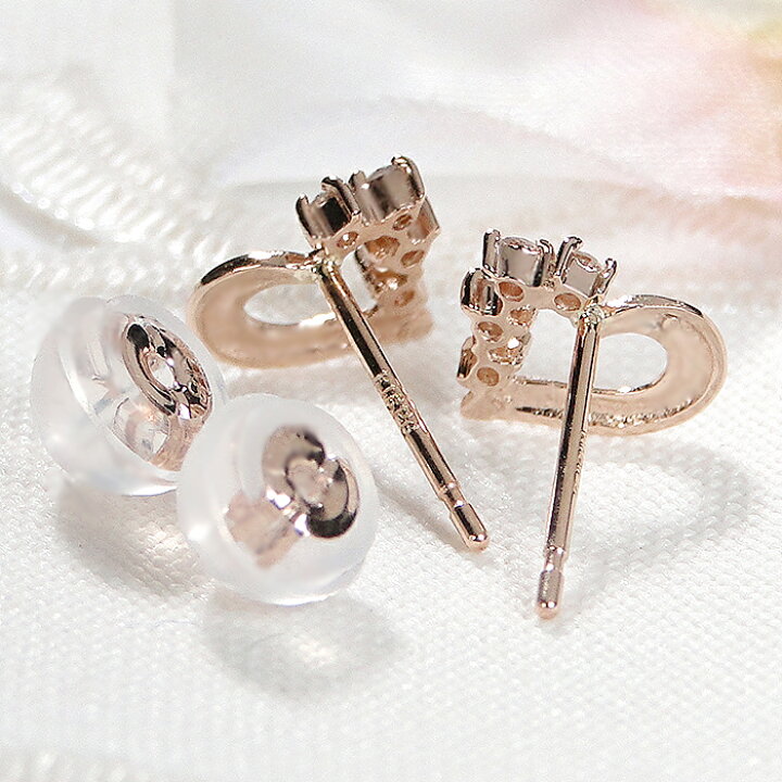 楽天市場】K18PG ダイヤモンド ハートモチーフ ピアス【0.06ct】送料 