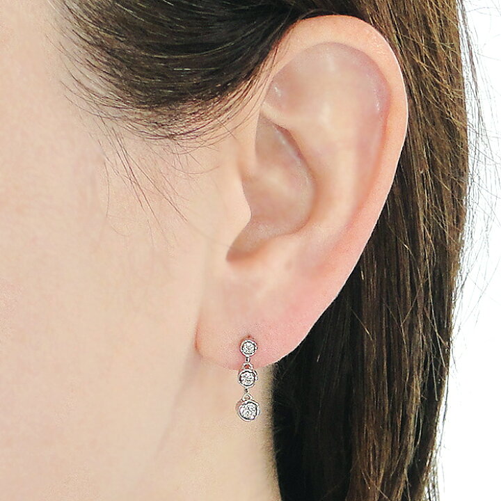 楽天市場】Pt900 ダイヤモンド ライン ピアス【0.2ct】送料無料 