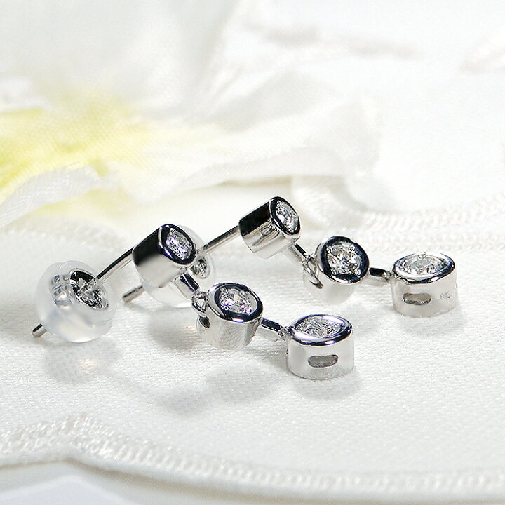 楽天市場】Pt900 ダイヤモンド ライン ピアス【0.2ct】送料無料 
