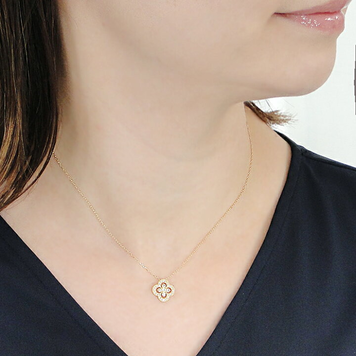 楽天市場】K18YG ダイヤモンド フラワーモチーフ ネックレス【0.28ct 