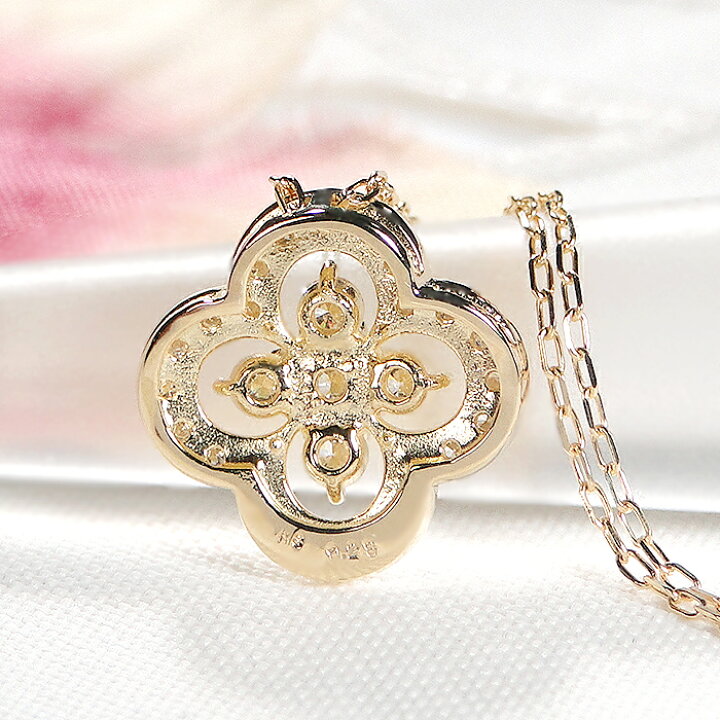 楽天市場】K18YG ダイヤモンド フラワーモチーフ ネックレス【0.28ct 