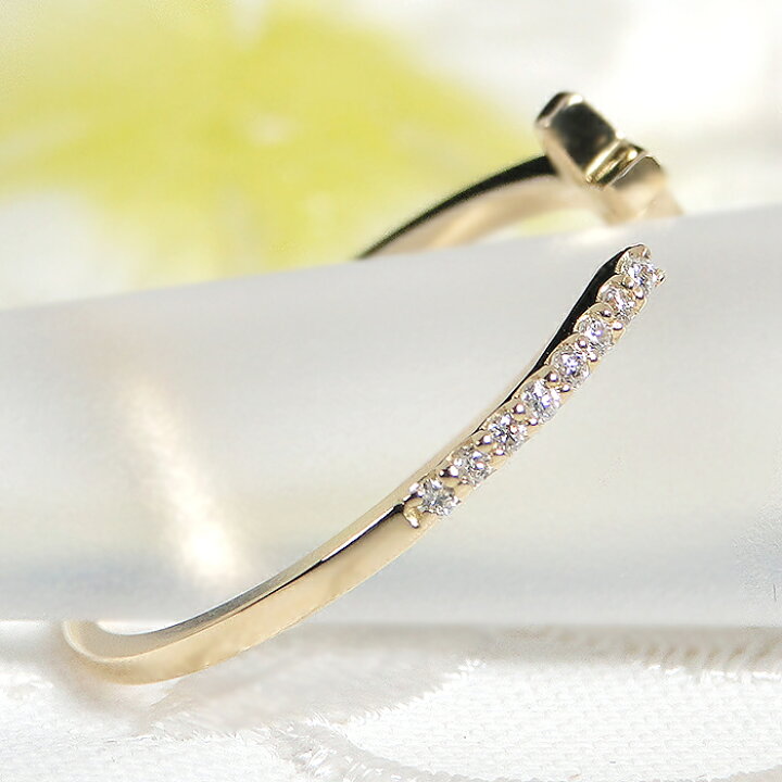 楽天市場】K18 ダイヤモンド フォークリング【0.04ct】送料無料 