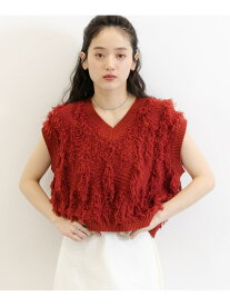 【SALE／50%OFF】フリンジニットベスト RAGEBLUE レイジブルー トップス ニット ブラック レッド【RBA_E】[Rakuten Fashion]