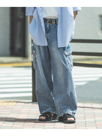 【SALE／40%OFF】ライトデニムワイドカーゴパンツ RAGEBLUE レイジブルー パンツ ジーンズ・デニムパンツ ブルー グレー【RBA_E】【送料無料】[Rakuten Fashion]
