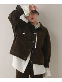 【SALE／50%OFF】フロッキーデニムBIGブルゾン/セットアップ対応 RAGEBLUE レイジブルー ジャケット・アウター デニムジャケット ブラウン ネイビー【RBA_E】【送料無料】[Rakuten Fashion]